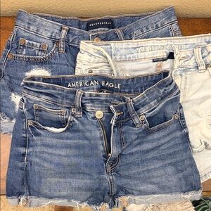 American Eagle + Aeropostale Denim Shorts Bundle Size 2 (3 Pairs)